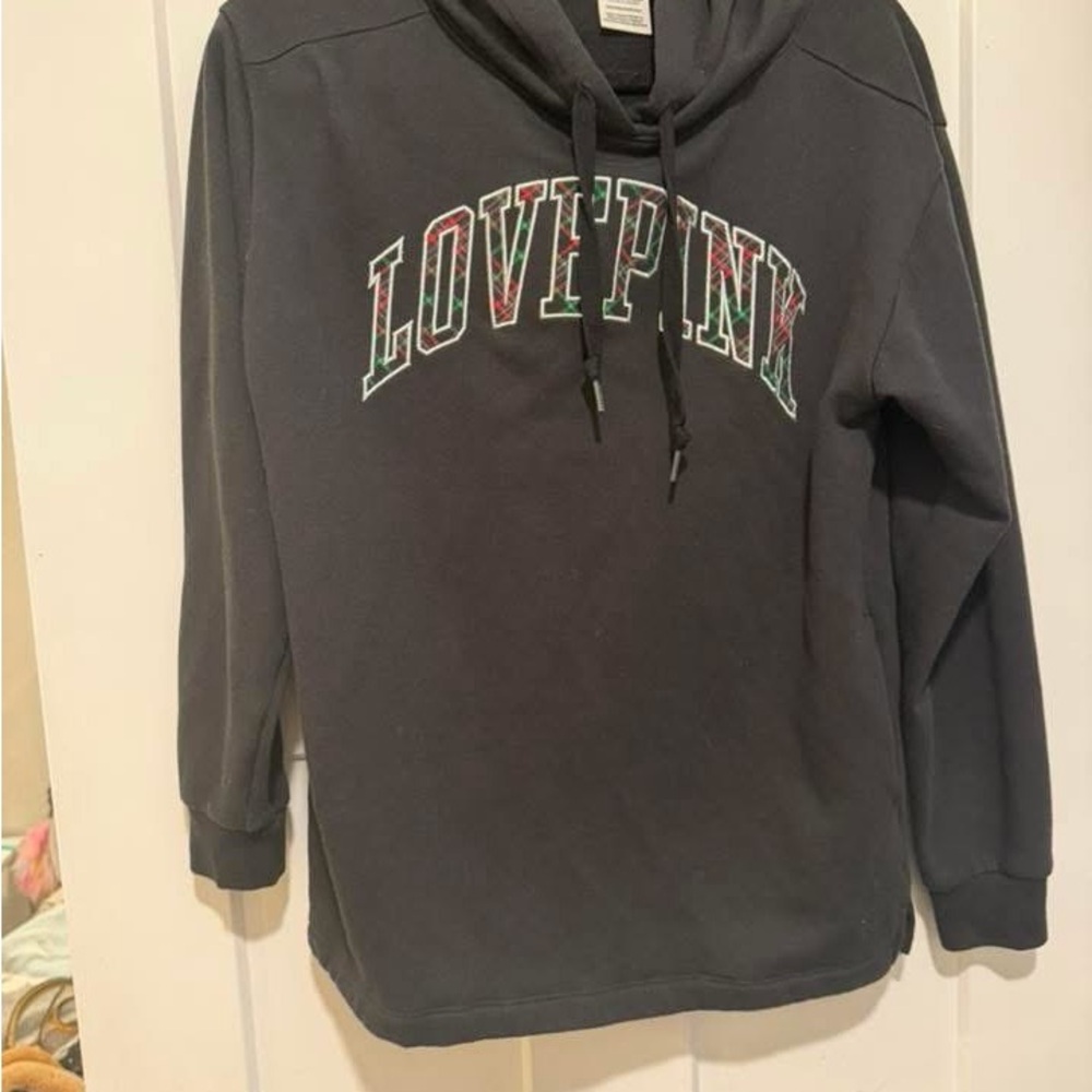 PINK Victoria's Secret Charcoal Hoodie with Graphic